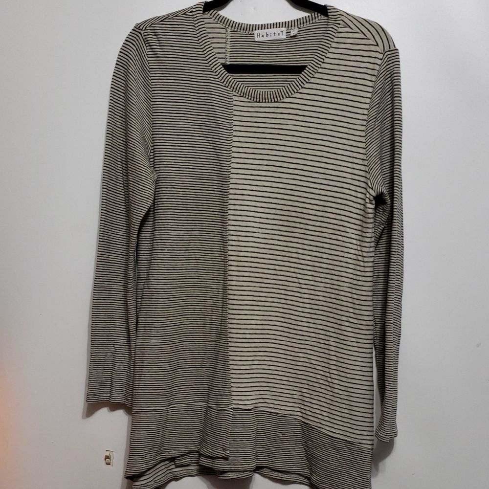 HABITAT‎ Long Sleeve Crewneck Stripe Block Panel Tunic S